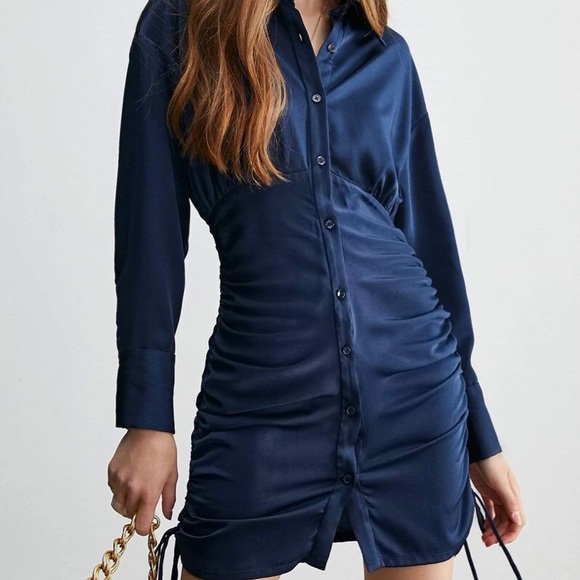 Blue Shirt Dress BNWT - Picture 3 of 4